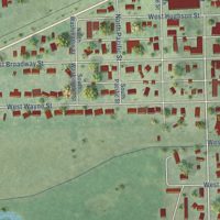 Second close-up of the map of Randolph, Nebraska print showing more streets and buildings