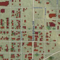 Second close-up of the map of Rankin, Texas print showing more streets and buildings