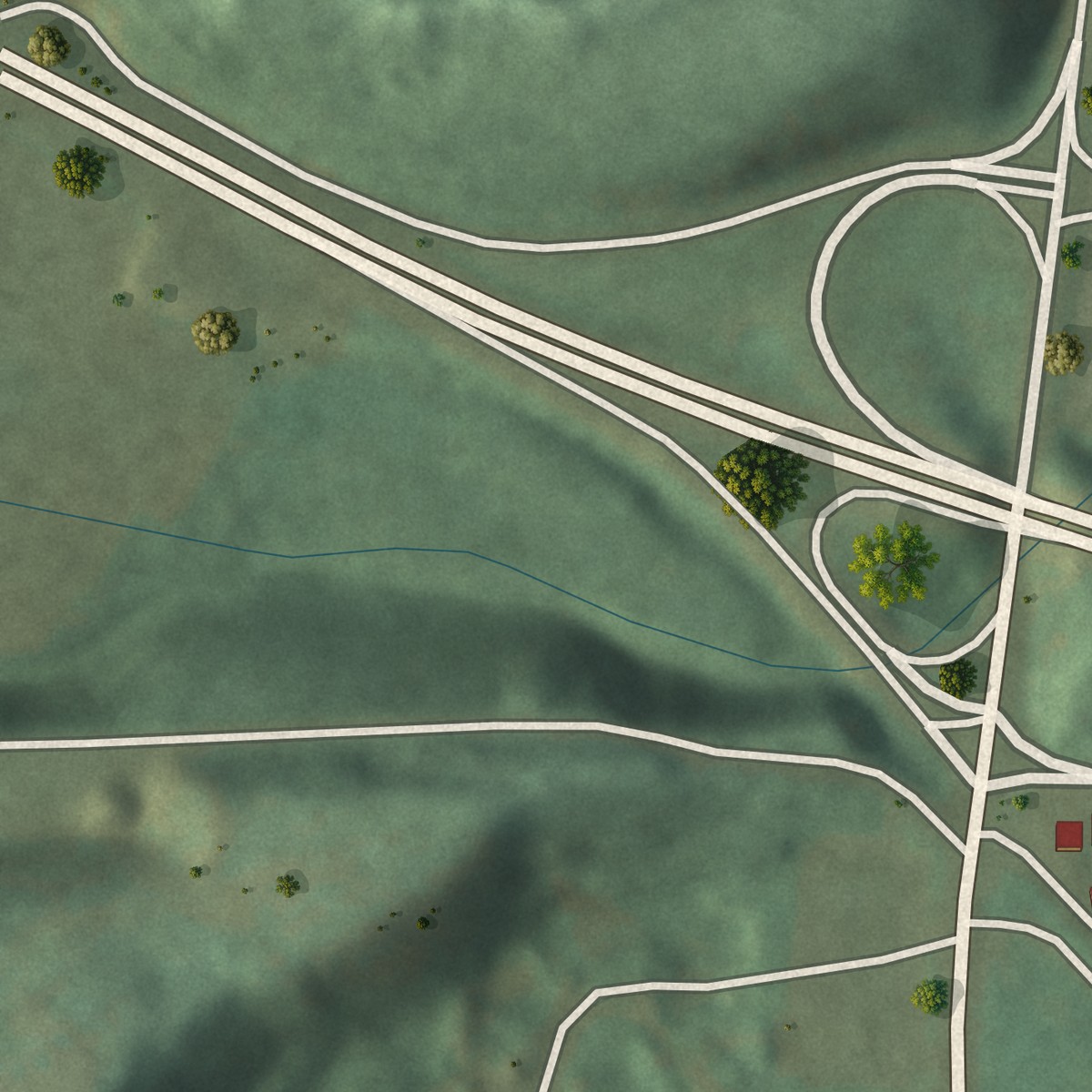Second close-up of the map of Ranshaw, Pennsylvania print showing more streets and buildings