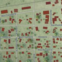 Second close-up of the map of Ransom, Illinois print showing more streets and buildings