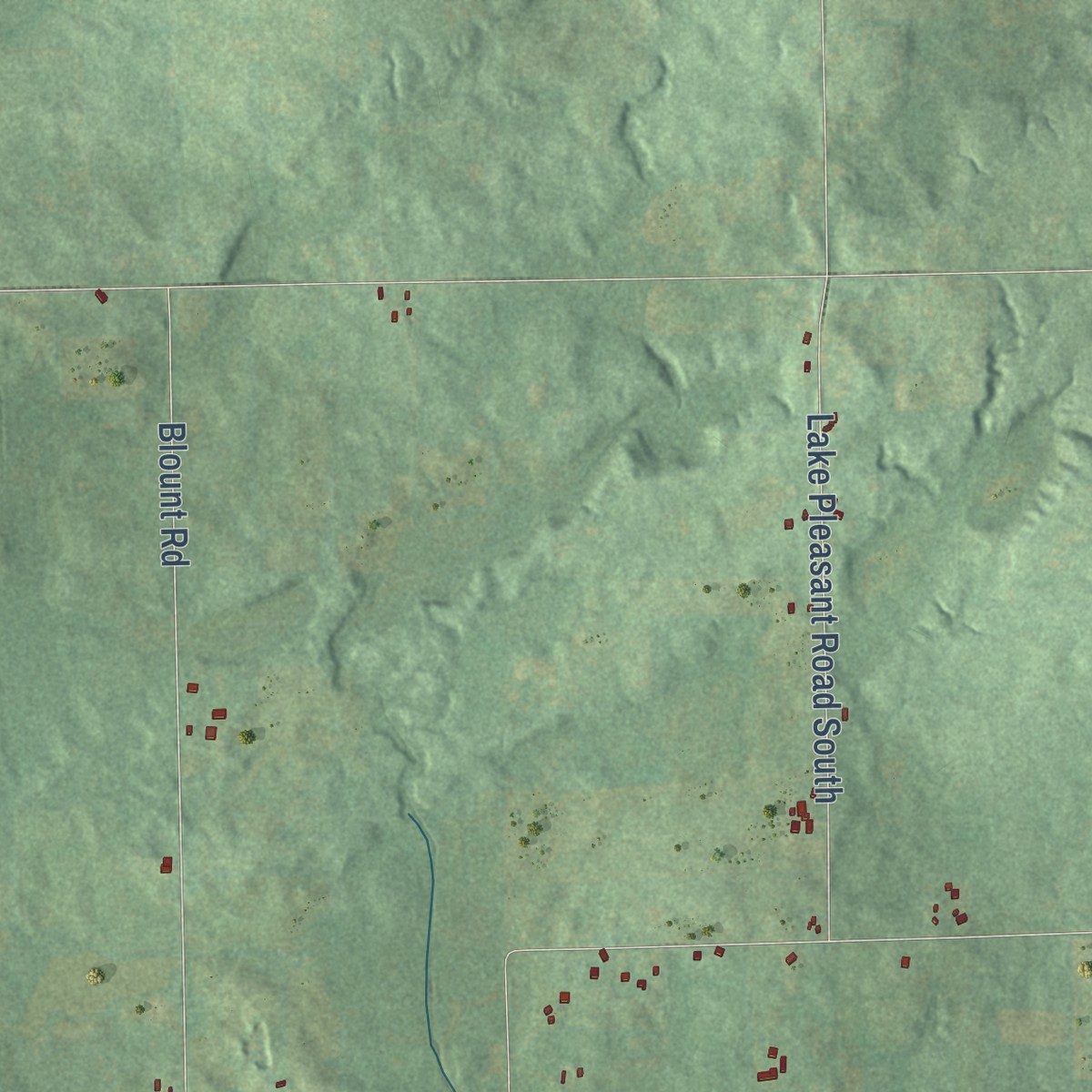 Second close-up of the map of Ransom, Michigan print showing more streets and buildings