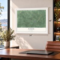 Ransom, Michigan map, 18 x 24 inch print in a white frame in a home office