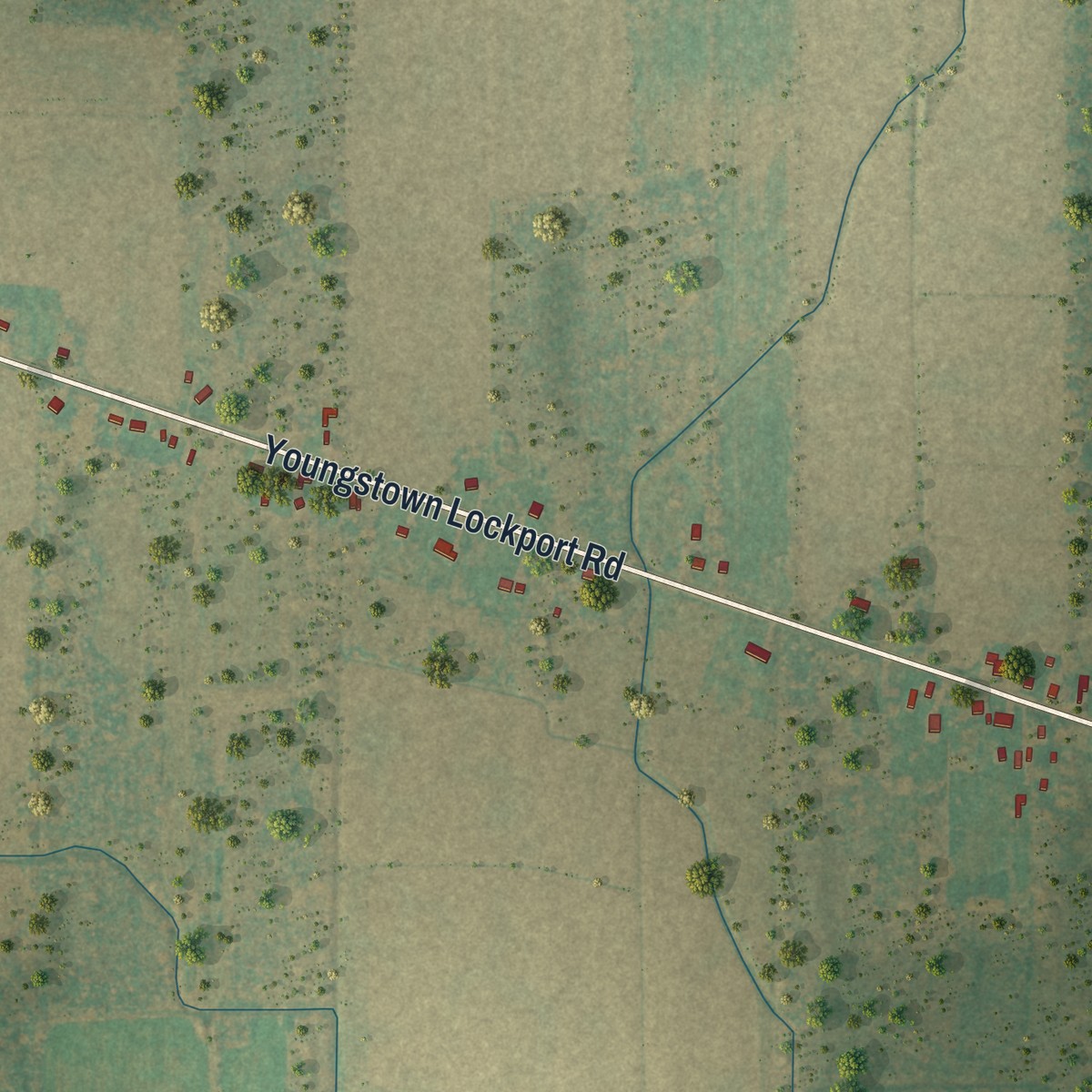 Second close-up of the map of Ransomville, New York print showing more streets and buildings