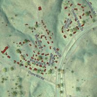 Second close-up of the map of Raoul, Georgia print showing more streets and buildings