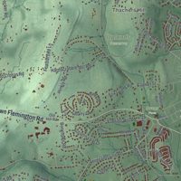 Second close-up of the map of Raritan, Hunterdon County, New Jersey print showing more streets and buildings