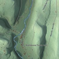 Second close-up of the map of Rathbone, New York print showing more streets and buildings