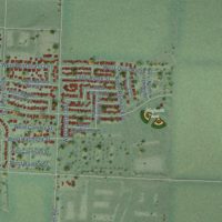 Second close-up of the map of Rathdrum, Idaho print showing more streets and buildings
