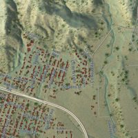 Second close-up of the map of Raton, New Mexico print showing more streets and buildings