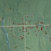 Second close-up of the map of Rattan, Oklahoma print showing more streets and buildings