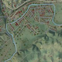 Second close-up of the map of Raven, Virginia print showing more streets and buildings