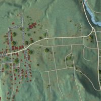 Second close-up of the map of Ravena, New York print showing more streets and buildings