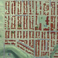 Second close-up of the map of Ravenna, Washington print showing more streets and buildings