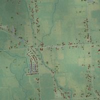Second close-up of the map of Ray, Michigan print showing more streets and buildings