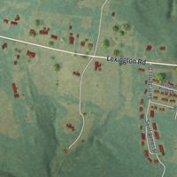 Second close-up of the map of Rayle, Georgia print showing more streets and buildings