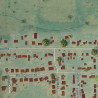Second close-up of the map of Raymond, Iowa print showing more streets and buildings