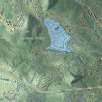 Second close-up of the map of Raymond, New Hampshire print showing more streets and buildings