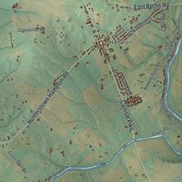 Second close-up of the map of Reading, Adams County, Pennsylvania print showing more streets and buildings