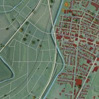 Second close-up of the map of Reading, Ohio print showing more streets and buildings