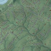 Second close-up of the map of Readington, New Jersey print showing more streets and buildings