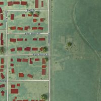 Second close-up of the map of Readlyn, Iowa print showing more streets and buildings