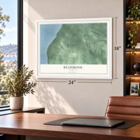 Readmond, Michigan map, 18 x 24 inch print in a white frame in a home office