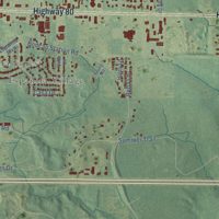 Second close-up of the map of Red Chute, Louisiana print showing more streets and buildings