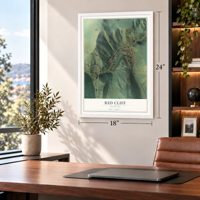 Red Cliff, Colorado map, 18 x 24 inch print in a white frame in a home office