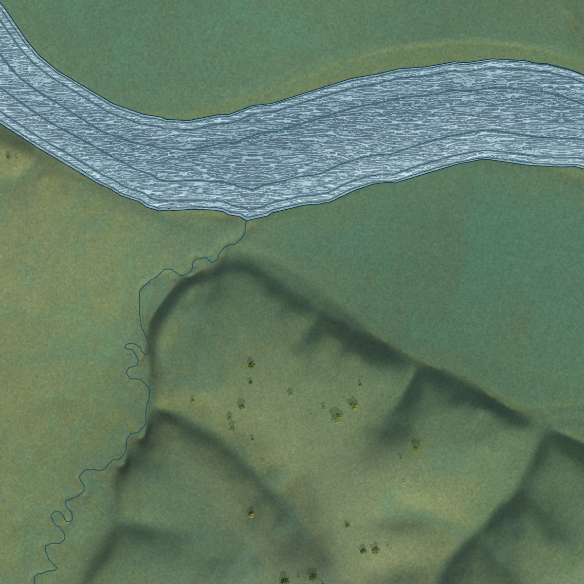 Second close-up of the map of Red Devil, Alaska print showing more streets and buildings