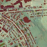 Second close-up of the map of Red Lion, Pennsylvania print showing more streets and buildings