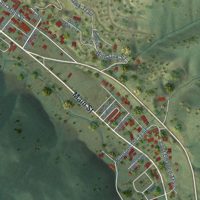 Second close-up of the map of Red River, New Mexico print showing more streets and buildings