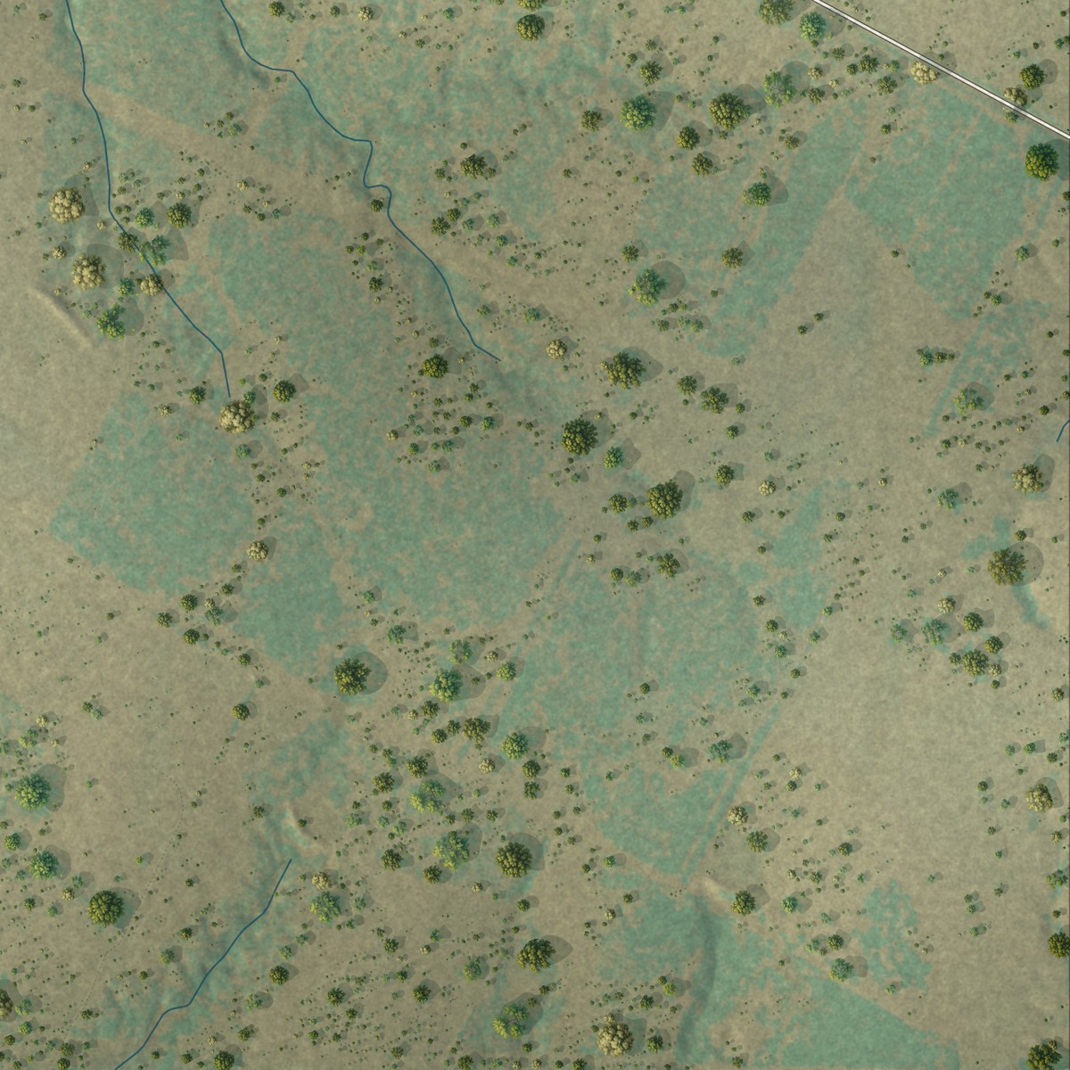 Second close-up of the map of Red Rock, Texas print showing more streets and buildings