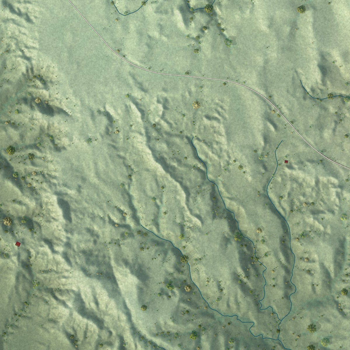 Second close-up of the map of Red Shirt, South Dakota print showing more streets and buildings