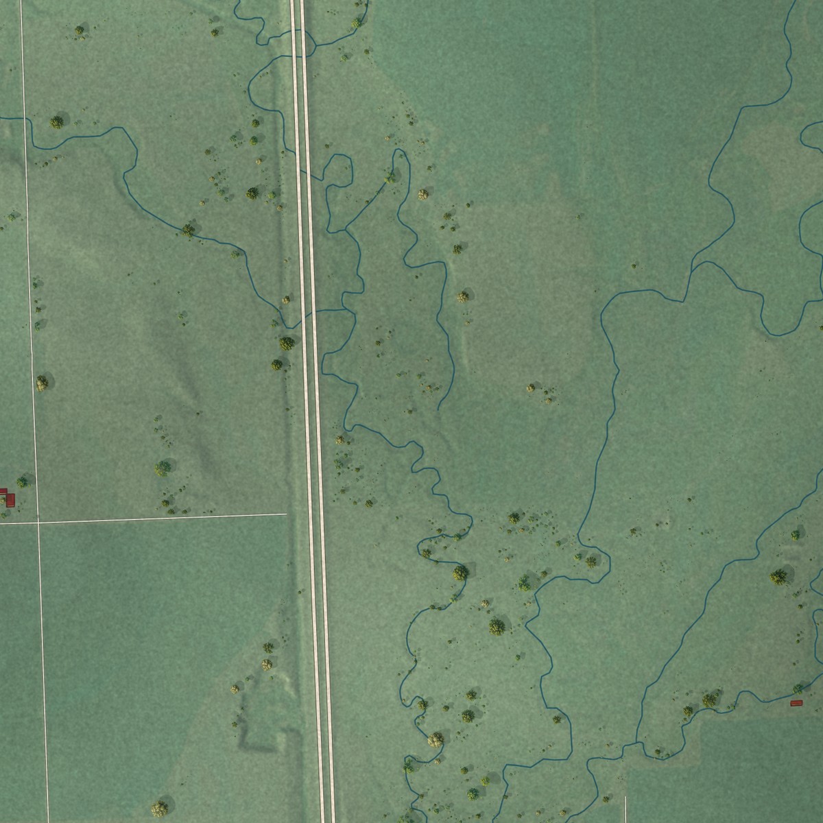Second close-up of the map of Red Willow Colony, South Dakota print showing more streets and buildings