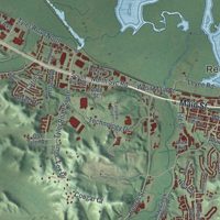 Second close-up of the map of Red Wing, Minnesota print showing more streets and buildings