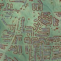 Second close-up of the map of Redan, Georgia print showing more streets and buildings