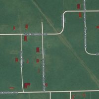 Second close-up of the map of Redbird, Oklahoma print showing more streets and buildings