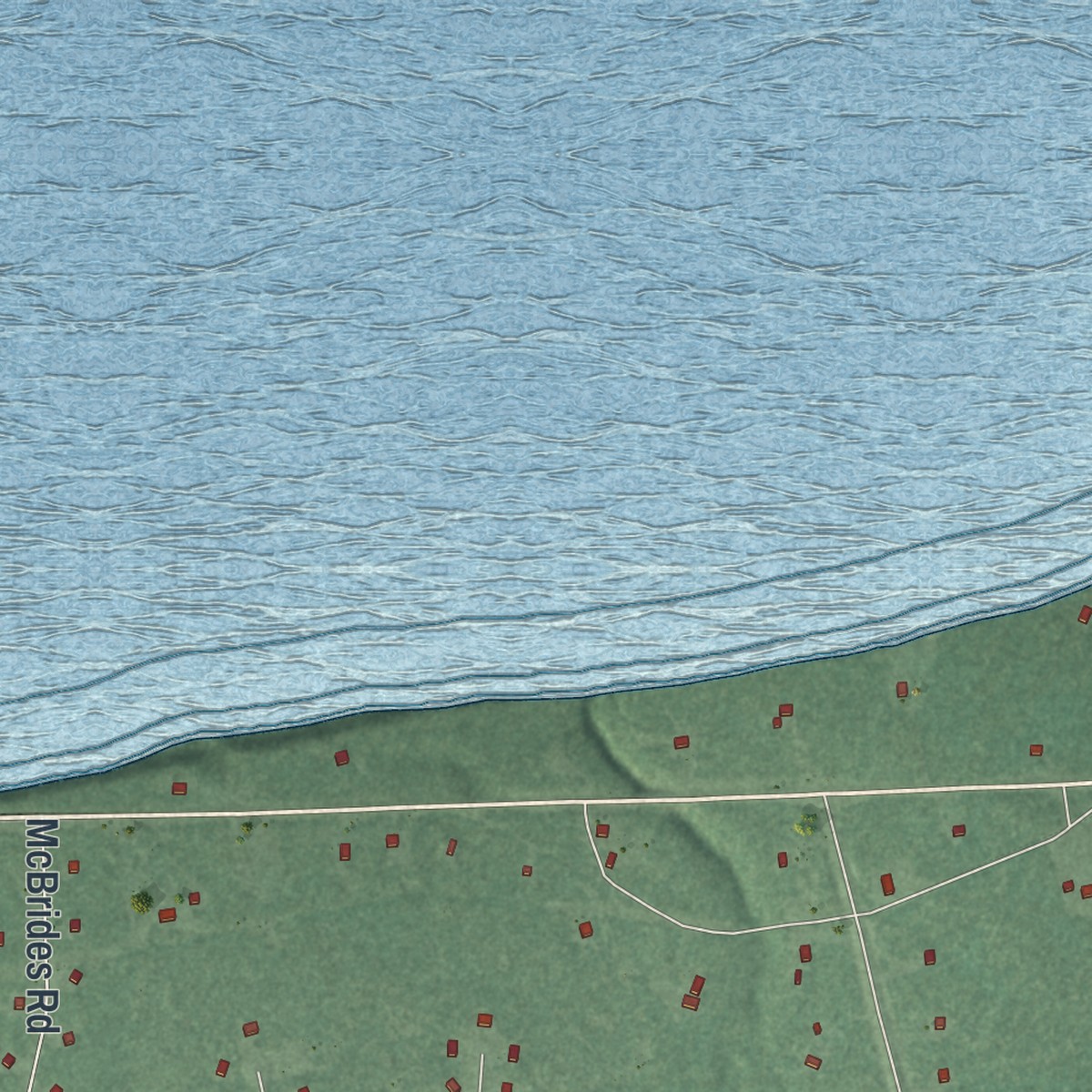 Second close-up of the map of Redby, Minnesota print showing more streets and buildings