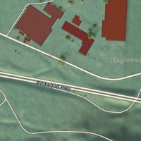 Second close-up of the map of Redcrest, California print showing more streets and buildings