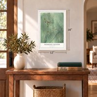 Redding Center, Connecticut map, 12 x 18 inch print in a white frame in an entryway