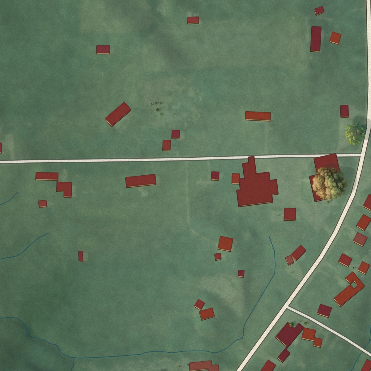 Second close-up of the map of Reddington, Indiana print showing more streets and buildings