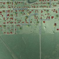 Second close-up of the map of Redfield, South Dakota print showing more streets and buildings