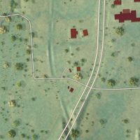 Second close-up of the map of Redfield, Texas print showing more streets and buildings