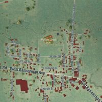 Second close-up of the map of Redgranite, Wisconsin print showing more streets and buildings