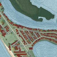 Second close-up of the map of Redington Shores, Florida print showing more streets and buildings