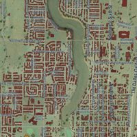 Second close-up of the map of Redmond, Oregon print showing more streets and buildings