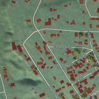 Second close-up of the map of Redway, California print showing more streets and buildings
