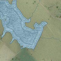 Second close-up of the map of Redwood, Texas print showing more streets and buildings