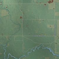 Second close-up of the map of Reeder, Michigan print showing more streets and buildings