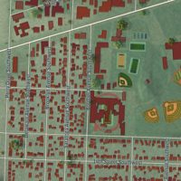 Second close-up of the map of Reedurban, Ohio print showing more streets and buildings