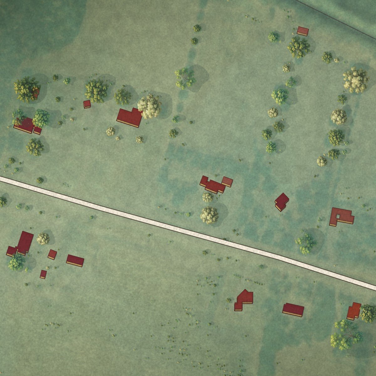 Second close-up of the map of Register, Georgia print showing more streets and buildings